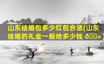 山东结婚包多少红包合适(山东结婚的礼金一般给多少钱 🌻 )